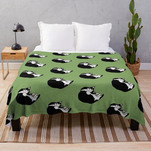Item preview, Lazy Tuxedo Cat Lying in a Curled Pose designed and sold by Gumigrida.