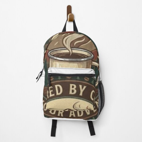 Item preview, Powered By Coffee – Vintage Outdoor Coffee Badge designed and sold by Salma.Store.