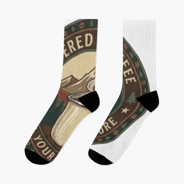 Item preview, Powered By Coffee – Vintage Outdoor Coffee Badge designed and sold by Salma.Store.