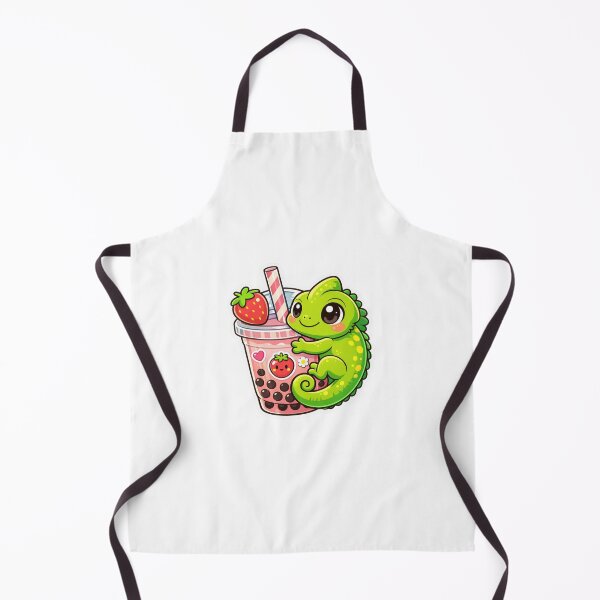 Item preview, Cute Chameleon Boba - Kawaii Bubble Tea Sticker designed and sold by AuraArtistica.