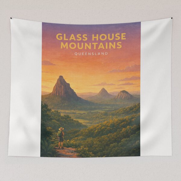 Item preview, Glass House Mountains Queensland Scenic Peaks and Beerwah Landscape designed and sold by Places On Earth.