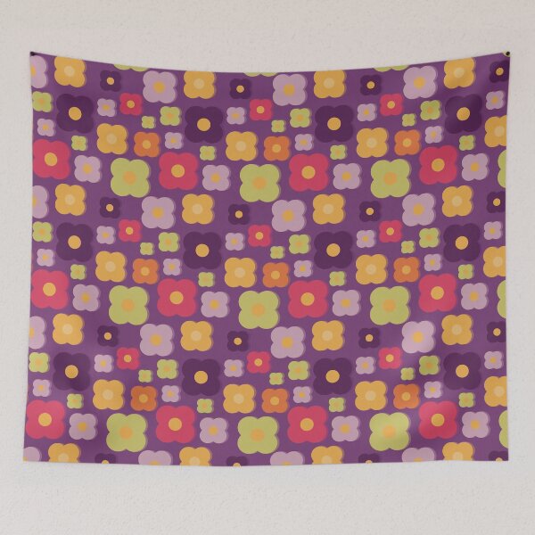 Item preview, Retro Flower Pattern 2 designed and sold by The Innocent Ghost Project.