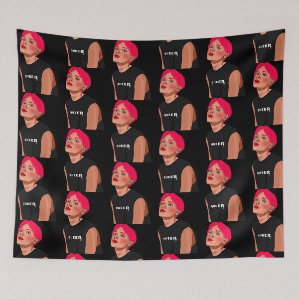 Item preview, Queer Boy Creative Pink Hair Masculine Fine Line Art designed and sold by ChristiPeta.
