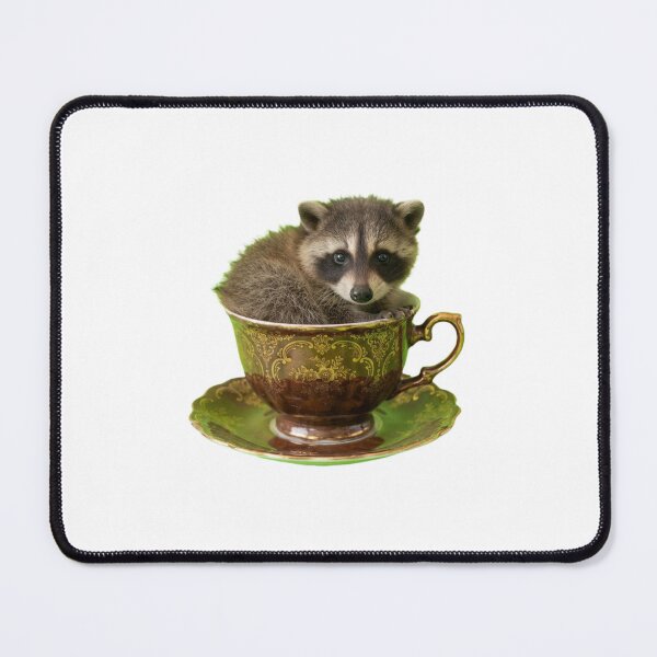 Item preview, Raccoon teacup teapot saucer cute kawaii adorable baby animals pet birthday christmas designed and sold by CheeseBlueprint.