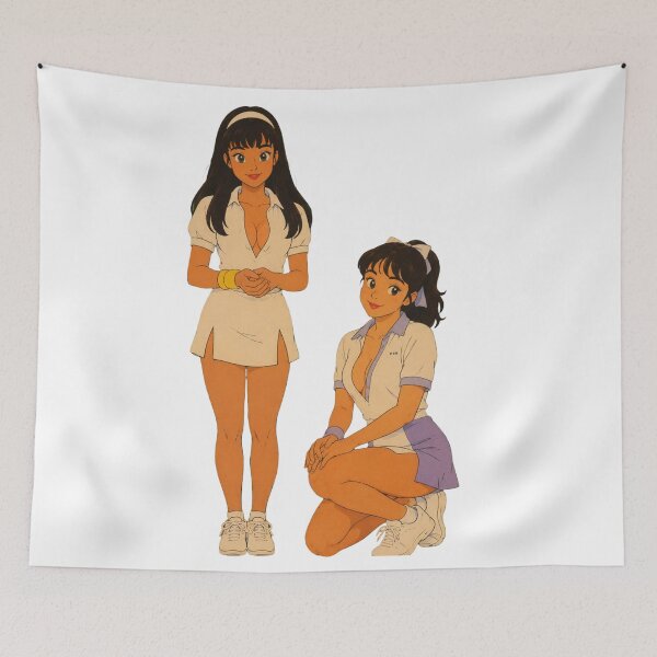 Item preview, Cute Tennis Girls Illustration | Original Anime Sports Pin-Up Art designed and sold by  Hollow Moon Studios..