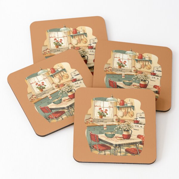 Item preview, Mid-Century Cottage Kitchen Design – Retro 1950s Warm Illustration designed and sold by MagicMakerPh.