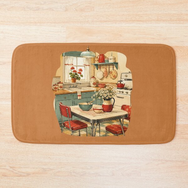 Item preview, Mid-Century Cottage Kitchen Design – Retro 1950s Warm Illustration designed and sold by MagicMakerPh.