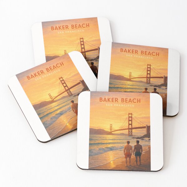 Item preview, Baker Beach San Francisco Golden Gate Bridge Sunset Coast designed and sold by Places On Earth.