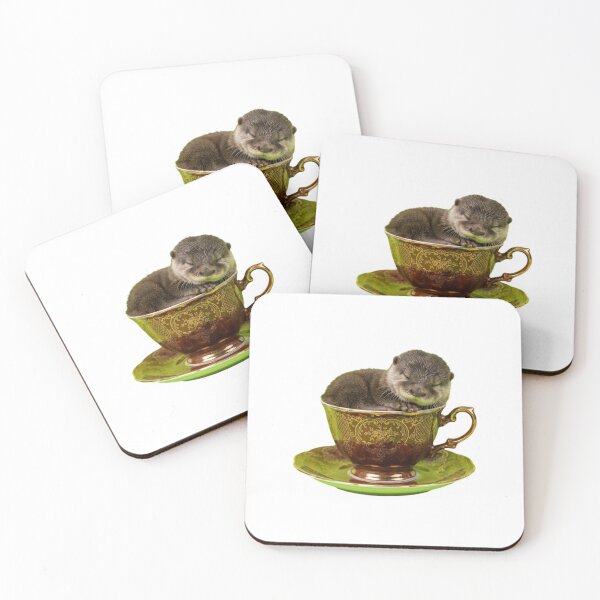 Item preview, Otter teacup teapot saucer cute kawaii adorable baby animals pet birthday christmas designed and sold by CheeseBlueprint.