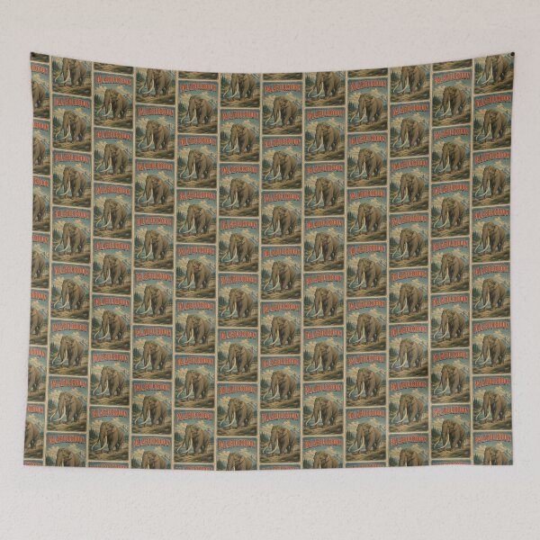 Item preview, Palaeoloxodon Retro Prehistoric Elephant Vintage Postcard designed and sold by EuropeanPrints.