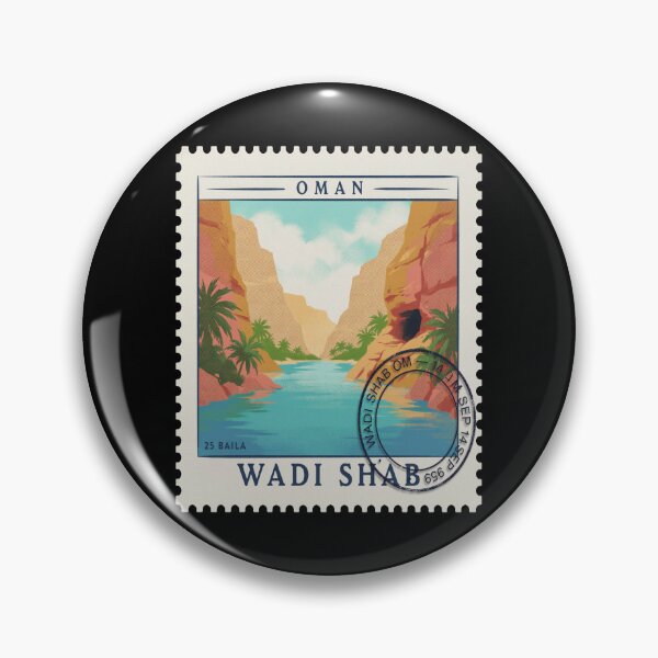 Item preview, Wadi Shab Oman Turquoise Canyon Gorge Stamp Sticker designed and sold by stickercuffs.