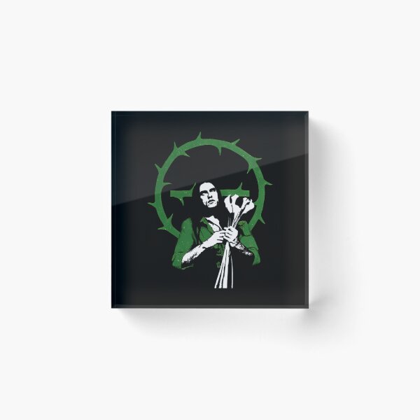 Item preview, Musician Holding Lilies In Front Of Green Crown Of Thorns Poster designed and sold by ZIZIS.