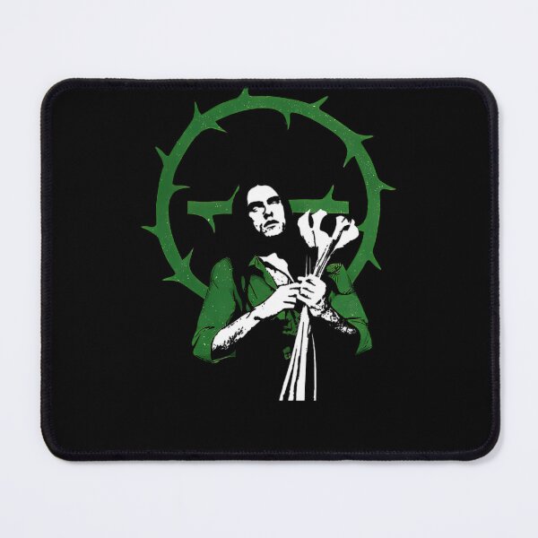 Item preview, Musician Holding Lilies In Front Of Green Crown Of Thorns Poster designed and sold by ZIZIS.