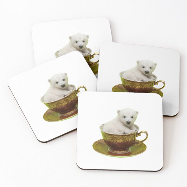 Item preview, Polar bear teacup teapot saucer cute kawaii adorable baby animals pet birthday christmas designed and sold by CheeseBlueprint.