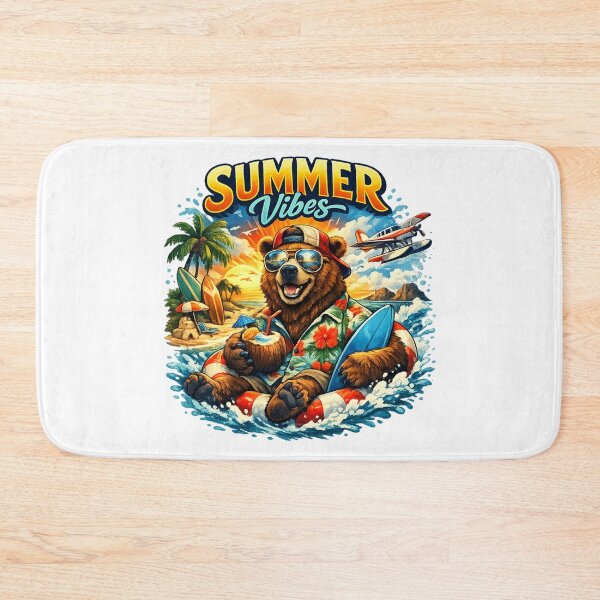 Item preview, Summer Vibes Bear – Funny Beach Bear in Hawaiian Shirt Vacation designed and sold by UrbanStatic.