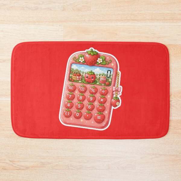 Item preview, Cute Strawberry Calculator Sticker designed and sold by Christiana-Art.