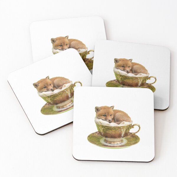 Item preview, Fox teacup teapot saucer cute kawaii adorable baby animals pet birthday christmas designed and sold by CheeseBlueprint.