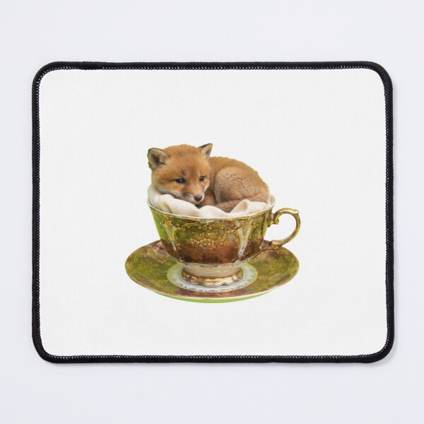 Item preview, Fox teacup teapot saucer cute kawaii adorable baby animals pet birthday christmas designed and sold by CheeseBlueprint.