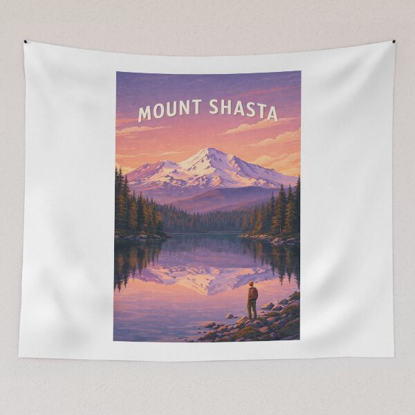 Item preview, Mount Shasta California Cascade Range Reflection at Alpine Lake designed and sold by Aryabek.