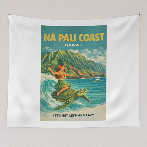 Item preview, Nā Pali Coast Kauai Hawaii Emerald Cliffs and Pacific Shore designed and sold by Aryabek.