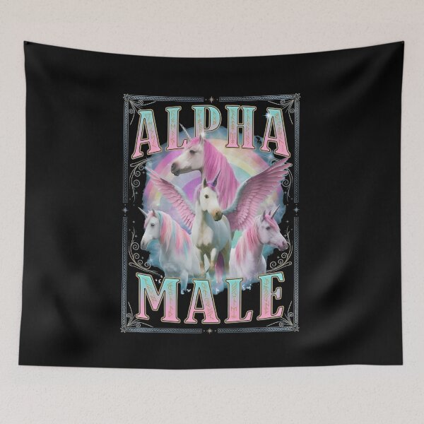 Item preview, Alpha Male Unicorn Rainbow Fantasy Design designed and sold by Matastuffmerch.