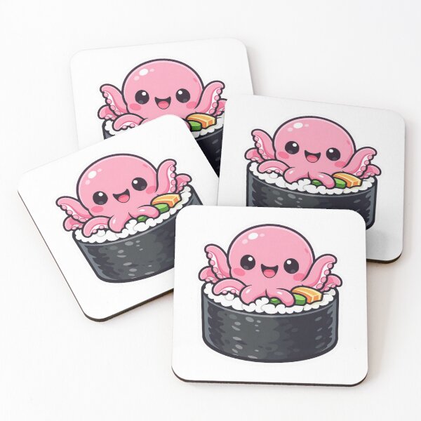 Item preview, Cute Octopus Sushi - Kawaii Maki Roll Ocean Sticker designed and sold by AuraArtistica.
