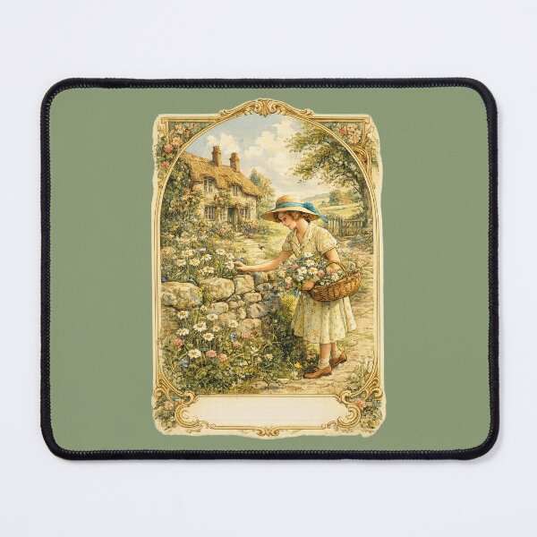 Item preview, Vintage 1930s Cottage Life Calendar Design – Wildflower Gathering Art designed and sold by MagicMakerPh.