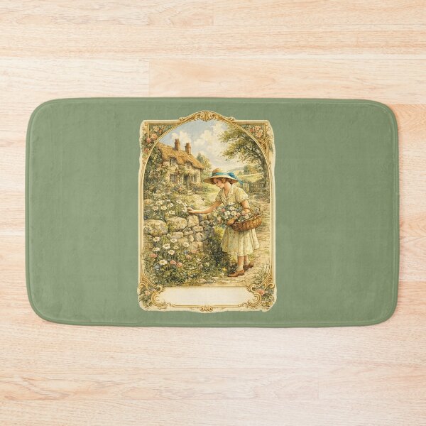 Item preview, Vintage 1930s Cottage Life Calendar Design – Wildflower Gathering Art designed and sold by MagicMakerPh.
