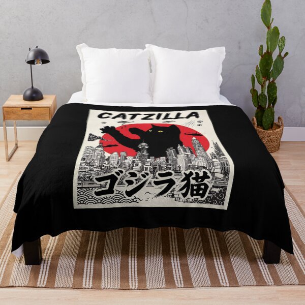 Item preview, Giant Cat Monster City Attack Black Retro Poster designed and sold by Matastuffmerch.