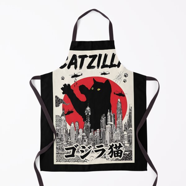 Item preview, Giant Cat Monster City Attack Black Retro Poster designed and sold by Matastuffmerch.