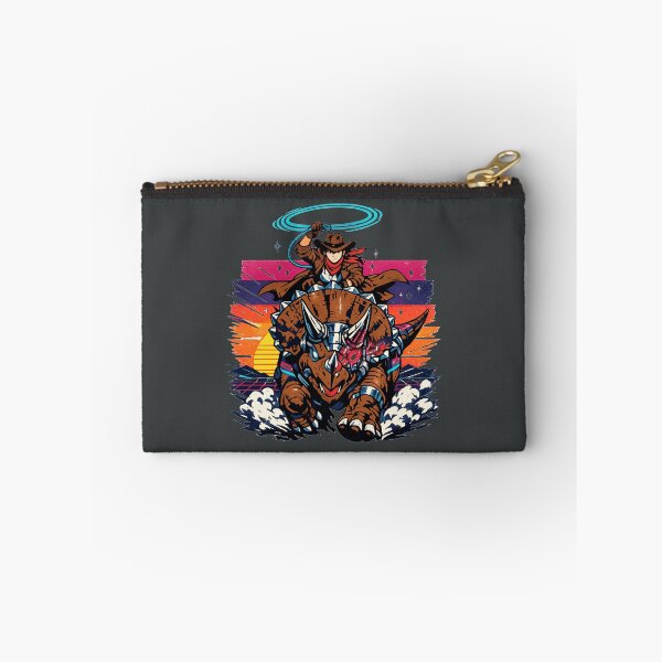 Item preview, Neon Retro Anime Cyborg Triceratops Cowgirl designed and sold by KungPowUnicorn.