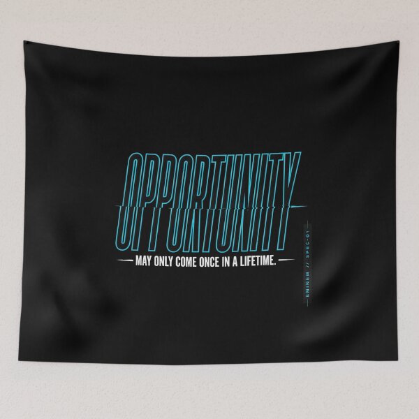 Item preview, Opportunity Carbon Fiber Cyan Glitch - Eminem Quote designed and sold by Enea Kelo.