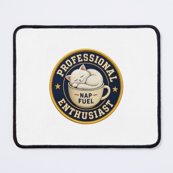 Item preview, Professional Nap Enthusiast Funny Single Sticker - Cute Sleeping Cat Merit Badge Decal designed and sold by SlapHappyArt.