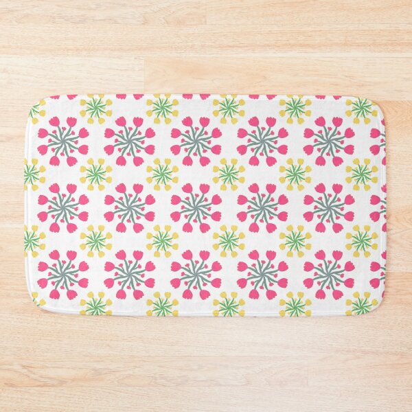 Item preview, Colorful Hand Painted Floral Seamless Pattern with Pink and Yellow Flowers on White Background, Cute Spring Botanical Textile Design designed and sold by AjjimaJKM.