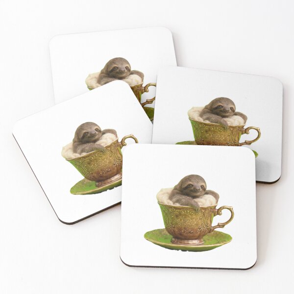 Item preview, Sloth teacup teapot saucer cute kawaii adorable baby animals pet birthday christmas designed and sold by CheeseBlueprint.