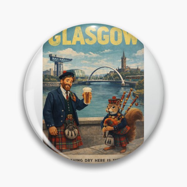 Item preview, Glasgow Scotland Clyde River with Finnieston Crane and Glasgow Cathedral designed and sold by Aryabek.
