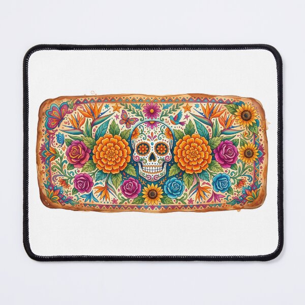Item preview, Dia De Los Muertos Sugar Skull Floral Mural Illustration designed and sold by BetweenForms.