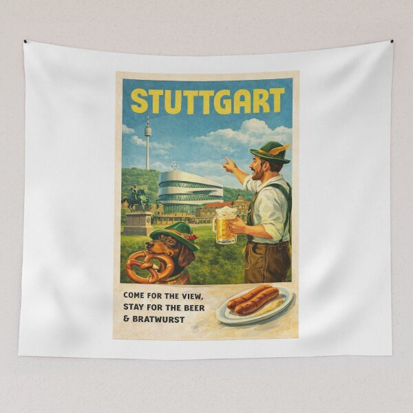 Item preview, Stuttgart Baden Württemberg Mercedes Benz Museum and Fernsehturm Skyline designed and sold by Aryabek.