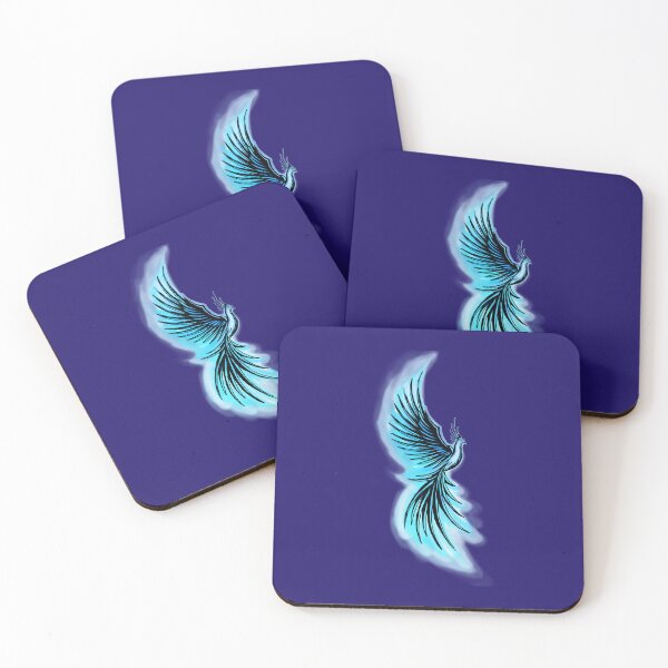 Item preview, Blue Flame Phoenix - Ice Firebird Mystical Fantasy Art designed and sold by URSM.