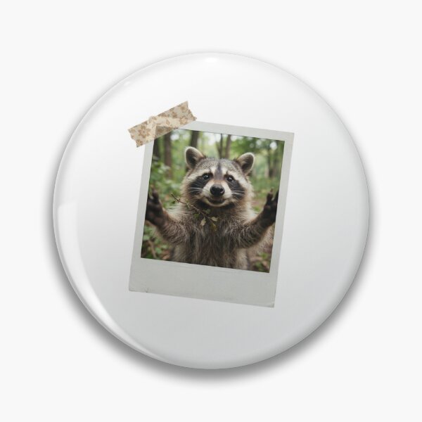Item preview, Raccoon picture vintage camera instant funny meme kawaii cute designed and sold by CheeseBlueprint.