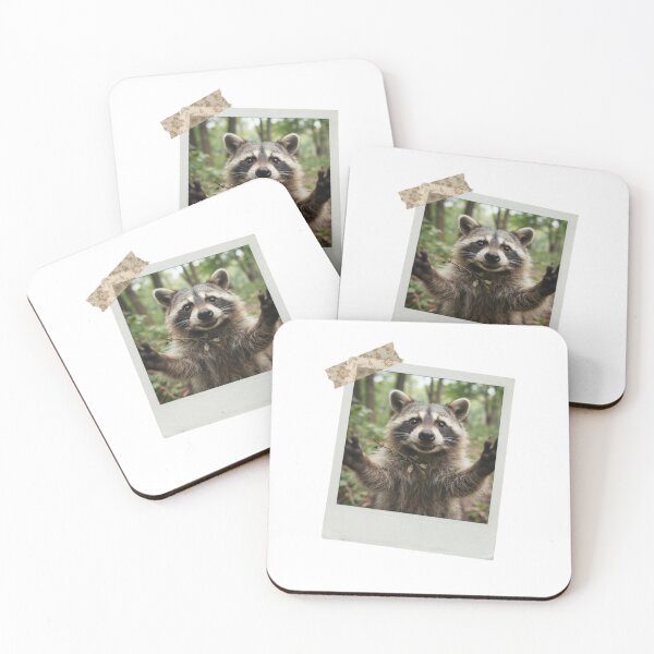Item preview, Raccoon picture vintage camera instant funny meme kawaii cute designed and sold by CheeseBlueprint.