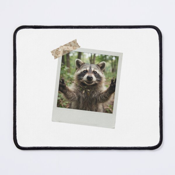 Item preview, Raccoon picture vintage camera instant funny meme kawaii cute designed and sold by CheeseBlueprint.