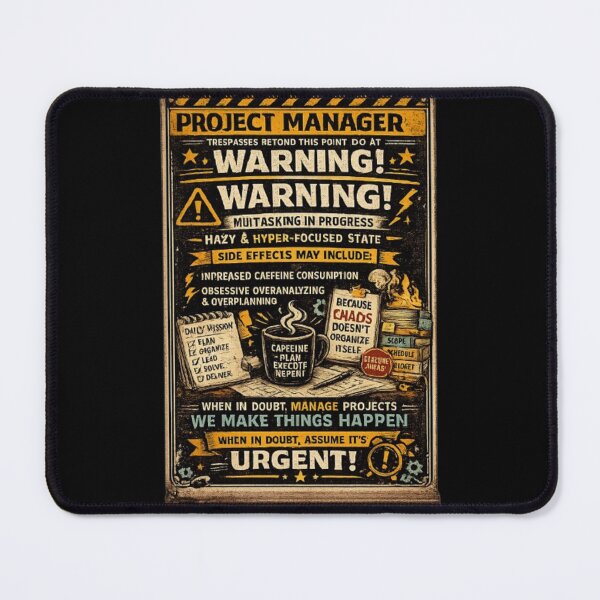 Item preview, Warning Project Manager Funny Office Humor  designed and sold by Eng-Art.