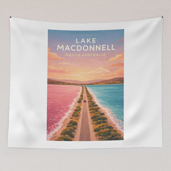 Item preview, Lake MacDonnell Eyre Peninsula South Australia Pink Salt Lake Coastline designed and sold by Aryabek.