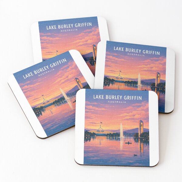 Item preview, Lake Burley Griffin Canberra Australian Capital Territory Skyline Sunset designed and sold by Aryabek.