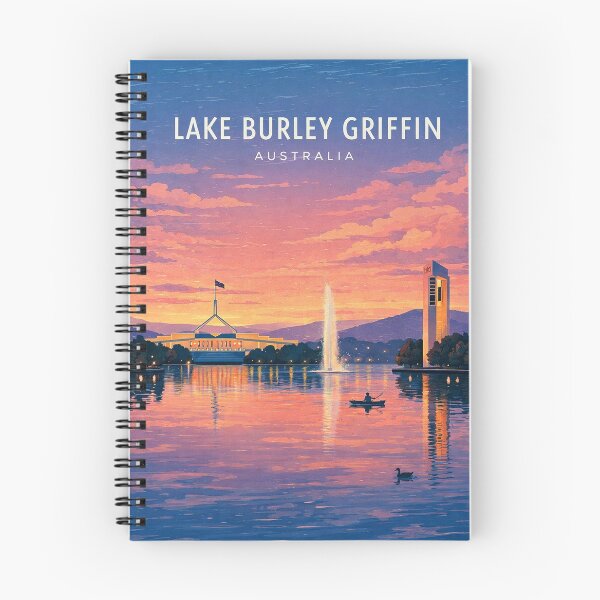 Item preview, Lake Burley Griffin Canberra Australian Capital Territory Skyline Sunset designed and sold by Aryabek.