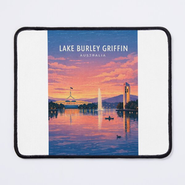 Item preview, Lake Burley Griffin Canberra Australian Capital Territory Skyline Sunset designed and sold by Aryabek.