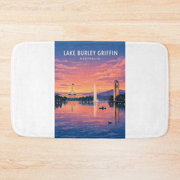 Item preview, Lake Burley Griffin Canberra Australian Capital Territory Skyline Sunset designed and sold by Aryabek.