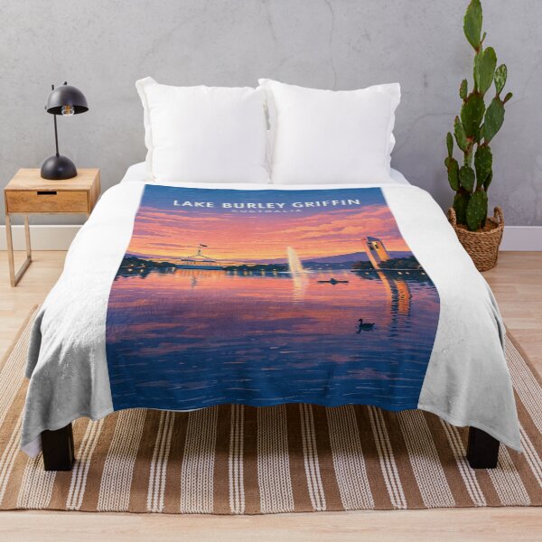 Item preview, Lake Burley Griffin Canberra Australian Capital Territory Skyline Sunset designed and sold by Aryabek.