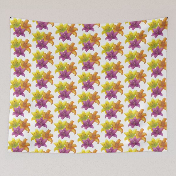 Item preview, Colorful lily blossoms designed and sold by Sandra  Steinke.